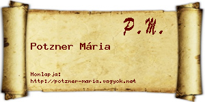 Potzner Mária névjegykártya